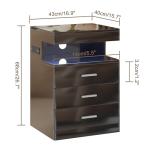 Treocho Led Nightstand with Hidden Space, Modern Night Stand with Charging Station, 3 Drawer Smart Nightstand with Glossy Finish, Tall Bedside Table with RGB Lights for Bedroom, Black