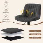 Nalupatio Bar Stools Set of 2, Adjustable Modern Swivel Bar Stools with Backs, Counter Height Performance Fabric Island Chairs for Home Kitchen, Black
