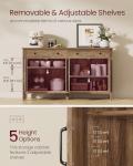 VASAGLE LIRY Collection - Buffet Cabinet, Coffee Bar Cabinet with 2 Drawers, Adjustable Shelves, Sideboard Storage with Cable Holes, Drawer Dividers, Honey Brown UBBK381K01