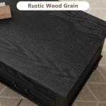 GarveeHome Farmhouse Coffee Table with Drawers, 47.2 in Center Table Rustic Coffee Tables Black Living Room Table, with Open Shelf and 6 Support Legs