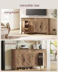 VASAGLE LIRY Collection - Buffet Cabinet, Coffee Bar Cabinet with 2 Drawers, Adjustable Shelves, Sideboard Storage with Cable Holes, Drawer Dividers, Honey Brown UBBK381K01
