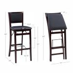 Keira Folding Bar Stool with Pad Back