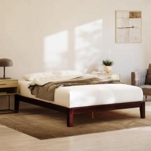 Nectar Bamboo Platform Bed Frame - California King - Walnut - Floating Center Support Legs - 12” Height - Tool Free Set Up - Contemporary - Sturdy Wooden Support Slats - Holds Up to 800 Pounds