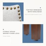 DUMOS Dining Chairs Set of 2, Moden PU Kitchen Table Chairs with Wooden Legs and Padded Seat for Dining Room/Kitchen/Living Room/Restaurant, Light Grey