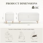 MALOL Ottoman with Storage, Storage Ottoman Bench, Entryway Bench with Wood Legs for Living Room, Sitting Area,Cream