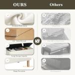 MALOL Ottoman with Storage, Storage Ottoman Bench, Entryway Bench with Wood Legs for Living Room, Sitting Area,Cream