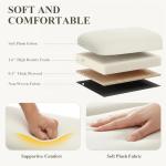 MALOL Ottoman with Storage, Storage Ottoman Bench, Entryway Bench with Wood Legs for Living Room, Sitting Area,Cream