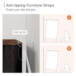 WAMPAT Farmhouse Buffet Cabinet, Rustic Sideboard with Sliding Barn Doors, 59" Coffee Bar Storage Cabinet with Mesh Doors, Antique Black & Brown Cupboard Table for Kitchen, Dining Room, Living Room