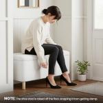 MALOL Ottoman with Storage, Storage Ottoman Bench, Entryway Bench with Wood Legs for Living Room, Sitting Area,Cream