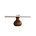 Nordic Solid Wood Dining Tables and Chairs Set Small Apartment Dining Table Walnut White Wax Wood Stone Plate Dining Table