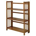 Casual Home 3-Shelf Stackable 27.5" Wide-Chestnut fold Bookcase