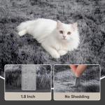 8x10 Area Rugs for Living Room Bedroom: Black Grey Soft Fluffy Shag Upgrade Non-Slip High Pile Carpet Large Fuzzy Plush Indoor Floor Decor Shaggy Rug for Kid Boys Girls Playroom Nursery Modern Home