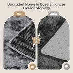 8x10 Area Rugs for Living Room Bedroom: Black Grey Soft Fluffy Shag Upgrade Non-Slip High Pile Carpet Large Fuzzy Plush Indoor Floor Decor Shaggy Rug for Kid Boys Girls Playroom Nursery Modern Home