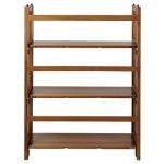 Casual Home 3-Shelf Stackable 27.5" Wide-Chestnut fold Bookcase