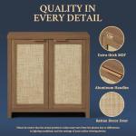 OAKHAM HOME Hampstead Storage Sideboard Cabinet with Rattan Doors and Adjustable Shelves, Buffet Kitchen Cabinet Cupboard Console for Living Room