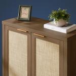 OAKHAM HOME Hampstead Storage Sideboard Cabinet with Rattan Doors and Adjustable Shelves, Buffet Kitchen Cabinet Cupboard Console for Living Room