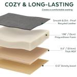 FIMIVIBI 17.7" Ottoman with Storage, Square Storage Ottoman for Dorm, Linen Ottomans with Legs for Living Room, Bedroom, Gray