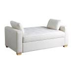 Serta Ainsley 66.5" Convertible Sleeper Loveseat, Full Size, Dreamcoil Comfort, Soft Woven Fabric, Oyster