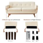 65" Mid-Century Modern Loveseat Couch Beige