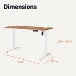 Amazon Basics Electric Standing Desk, Height Adjustable Home Office Desk, White/Oak Effect