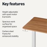 Amazon Basics Electric Standing Desk, Height Adjustable Home Office Desk, White/Oak Effect