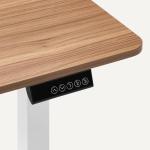 Amazon Basics Electric Standing Desk, Height Adjustable Home Office Desk, White/Oak Effect