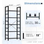 DUMOS 5 Tiers Bookshelf, Classical Book Shelf, Tall Display Shelves in Living Room/Home/Office, Storage Organizer for CDs/Books/Movies, Modern Black
