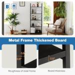 DUMOS 5 Tiers Bookshelf, Classical Book Shelf, Tall Display Shelves in Living Room/Home/Office, Storage Organizer for CDs/Books/Movies, Modern Black