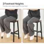 HOOBRO Bar Stools Set of 2, Counter Height Bar Stools, 23.6 Inch Barstools for Kitchen Counter, Kitchen Stools with Footrests, Saddle Barstools for Dining Room, Rustic Brown and Black BF57MDP201