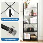 DUMOS 5 Tiers Bookshelf, Classical Book Shelf, Tall Display Shelves in Living Room/Home/Office, Storage Organizer for CDs/Books/Movies, Modern Black