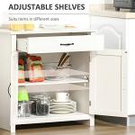 HOMCOM Farmhouse Sideboard Buffet Cabinet, Barn Door Coffee Bar Cabinet with Drawer and Adjustable Shelf for Kitchen, Living Room, Entryway, White Wash