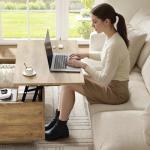 FABATO Lift Top Coffee Table, Wood Square Coffee Table with Storage, Farmhouse Coffee Tables with Hidden Storage Compartment, Center Table with Lifting Tabletop for Living Room, Home Office, Oak