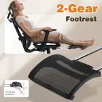 GABRYLLY Ergonomic Office Chair with Footrest, 135° Reclining Desk Chair with Adjustable Lumbar Support,3D Armrest,Headrest & Large Steel Base, 300LBS Heavy Duty Mesh Chair