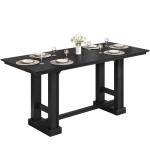 DWVO Farmhouse Dining Table for 6-8 People, 70" Long Kitchen Tables with Wooden Sturdy Legs, Large Rectangular Dinner Table for Kitchen, Dining Room, Living Room, Black