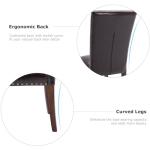 COLAMY Upholstered Parsons Dining Chairs Set of 6, PU Leather Dining Room Kitchen Side Chair with Nailhead Trim and Wood Legs - Dark Brown