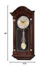 SEIKO QXH004BLH Oak Wood Pendulum Wall Clock with Chimes, Dark Brown, 28 x 12.5 x 6 Inches