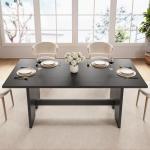 Jocoevol 63" Folding Dining Table for 4-6, Modern Dining Room Table with Large Foldable Tabletop, Wood Folding Table with Foldable Legs, Dinner Tables for Kitchen Dining Room (Black)