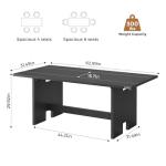 Jocoevol 63" Folding Dining Table for 4-6, Modern Dining Room Table with Large Foldable Tabletop, Wood Folding Table with Foldable Legs, Dinner Tables for Kitchen Dining Room (Black)