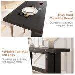 Jocoevol 63" Folding Dining Table for 4-6, Modern Dining Room Table with Large Foldable Tabletop, Wood Folding Table with Foldable Legs, Dinner Tables for Kitchen Dining Room (Black)