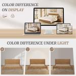 Cozyman Queen Bed Frame with Headboard, 100% Solid Acacia Wood Platform, 800lb Heavy Duty Support with 10 Reinforced Legs, Noise-Free No Box Spring Needed, Low-Profile Design, Dark Wood