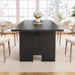 Jocoevol 63" Folding Dining Table for 4-6, Modern Dining Room Table with Large Foldable Tabletop, Wood Folding Table with Foldable Legs, Dinner Tables for Kitchen Dining Room (Black)