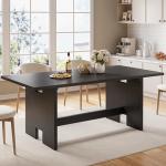 Jocoevol 63" Folding Dining Table for 4-6, Modern Dining Room Table with Large Foldable Tabletop, Wood Folding Table with Foldable Legs, Dinner Tables for Kitchen Dining Room (Black)