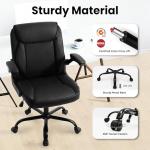 NEO Chair Office Desk Computer Chair Ergonomic Executive Mid-Back Leather Gaming Chair with Adjustable Flip-Up Armrests Wheels Swivel for Home Study Task (All Black)