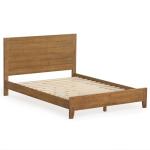 Cozyman Queen Bed Frame with Headboard, 100% Solid Acacia Wood Platform, 800lb Heavy Duty Support with 10 Reinforced Legs, Noise-Free No Box Spring Needed, Low-Profile Design, Dark Wood
