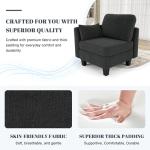 Dowiean Sectional Sleeper Sofa, 6 Seaters Modular Sleeper Sofa Couch, Comfy Sectionals Couches Bed, Convertible Sofas with Ottomans, Modular Sectional Couches for Living Room, Dark Grey