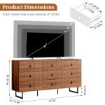 Chrangmay Modern Chest of Drawers with 9 Drawers,Deep Drawers,Clothes Organizer,Large Storage Cabinet for Living Room, Bedroom,Hallway,with Anti-Tipping Device, Walnut.