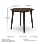 Signature Design by Ashley Hammis Round Dining Room Drop Leaf Table, Seats up to 4, Hinged Drop Leaves, Wood, 36.38" W x 36.38" D x 29.88" H, Dark Brown