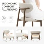 MALOL Bar Stools Set of 2, Counter Height bar stools, Kitchen Bar Stools with Backs, Modern Upholstered, Modern Bar Stools with Metal Legs for Kitchen Island, Counter, Beige