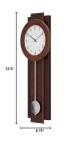 Bulova C3383 Avent Wall Clock | Two-Tone Wooden Case with Slow-Swing Pendulum | Arabic Numerals | Personalization Plate | 23.5" Height
