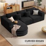 Boneless Couches for Living Room,Cloud Sectional Couch with L-Shape Chaise,Modern Modular Sofa with Deep Seat Upholstered Comfy Couches for Bedroom,No Assembly Required,1PCS